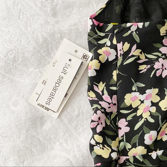 NWT Bar III Floral Cropped Peplum Cut Out Bow Chest Tank Top - Picture 10 of 11